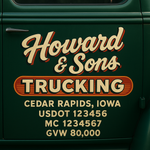 Custom Truck Door USDOT Lettering Decal Sticker Signs With DOT, MC, GVW, KYU, CA Lettering (Set of 2)