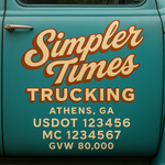 Custom Truck Door USDOT Lettering Decal Sticker Signs With DOT, MC, GVW, KYU, CA Lettering (Set of 2)
