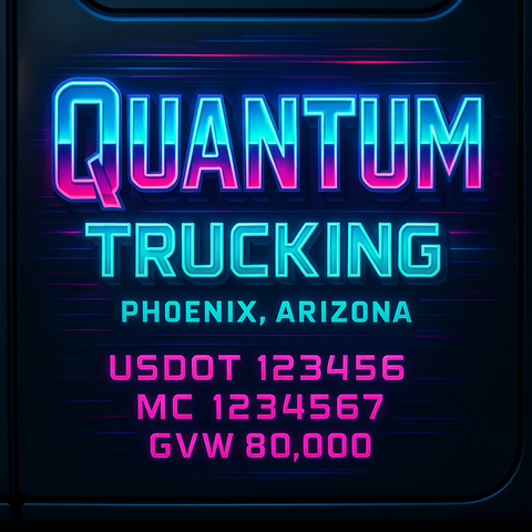Custom Truck Door USDOT Lettering Decal Sticker Signs With DOT, MC, GVW, KYU, CA Lettering (Set of 2)