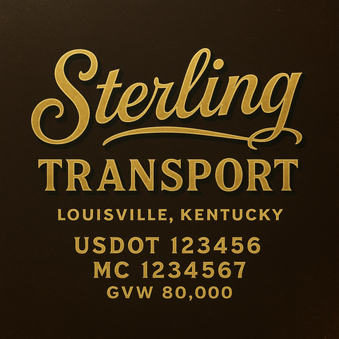 Custom Truck Door USDOT Lettering Decal Sticker Signs With DOT, MC, GVW, KYU, CA Lettering (Set of 2)