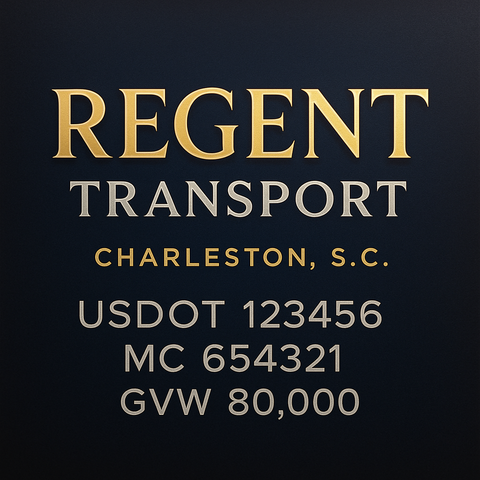Custom Truck Door USDOT Lettering Decal Sticker Signs With DOT, MC, GVW, KYU, CA Lettering (Set of 2)