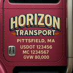 Custom Truck Door USDOT Lettering Decal Sticker Signs With DOT, MC, GVW, KYU, CA Lettering (Set of 2)