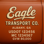 Custom Truck Door USDOT Lettering Decal Sticker Signs With DOT, MC, GVW, KYU, CA Lettering (Set of 2)
