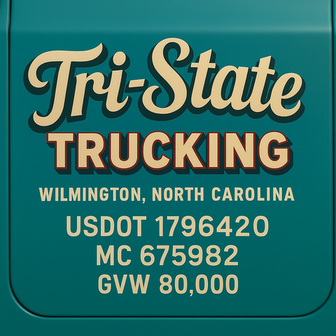 Custom Truck Door USDOT Lettering Decal Sticker Signs With DOT, MC, GVW, KYU, CA Lettering (Set of 2)