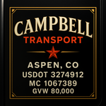 Custom Truck Door USDOT Lettering Decal Sticker Signs With DOT, MC, GVW, KYU, CA Lettering (Set of 2)
