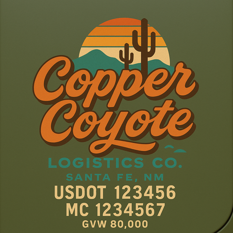 Custom Truck Door USDOT Lettering Decal Sticker Signs With DOT, MC, GVW, KYU, CA Lettering (Set of 2)