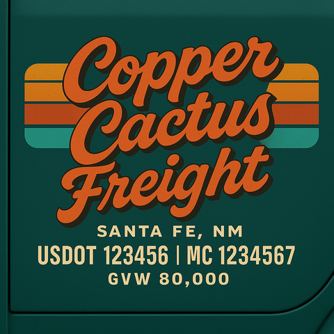 Custom Truck Door USDOT Lettering Decal Sticker Signs With DOT, MC, GVW, KYU, CA Lettering (Set of 2)