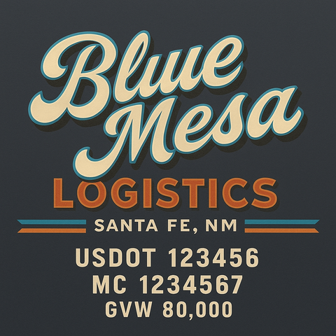 Custom Truck Door USDOT Lettering Decal Sticker Signs With DOT, MC, GVW, KYU, CA Lettering (Set of 2)