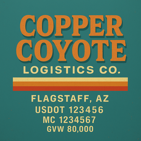 Custom Truck Door USDOT Lettering Decal Sticker Signs With DOT, MC, GVW, KYU, CA Lettering (Set of 2)