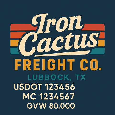 Custom Truck Door USDOT Lettering Decal Sticker Signs With DOT, MC, GVW, KYU, CA Lettering (Set of 2)