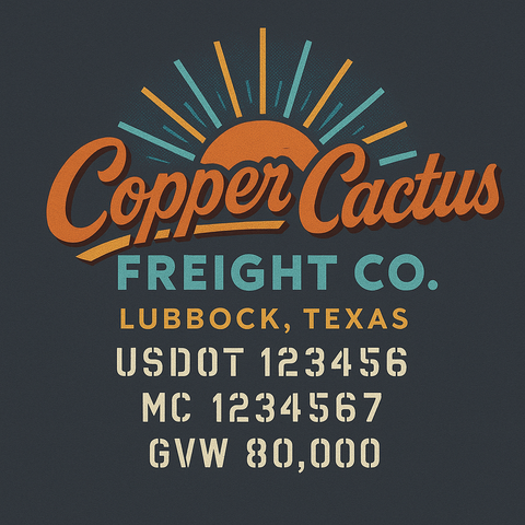Custom Truck Door USDOT Lettering Decal Sticker Signs With DOT, MC, GVW, KYU, CA Lettering (Set of 2)
