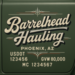 Custom Truck Door USDOT Lettering Decal Sticker Signs With DOT, MC, GVW, KYU, CA Lettering (Set of 2)