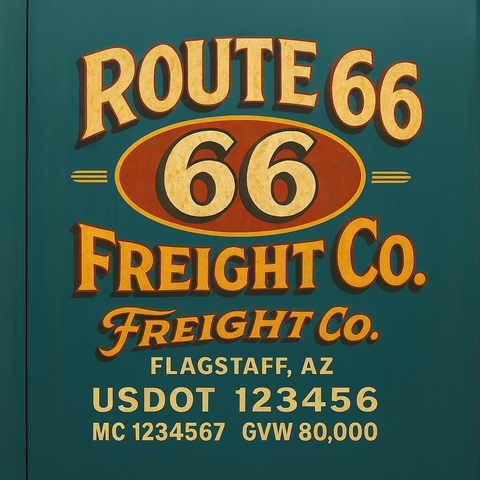 Custom Truck Door USDOT Lettering Decal Sticker Signs With DOT, MC, GVW, KYU, CA Lettering (Set of 2)