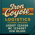 Custom Truck Door USDOT Lettering Decal Sticker Signs With DOT, MC, GVW, KYU, CA Lettering (Set of 2)
