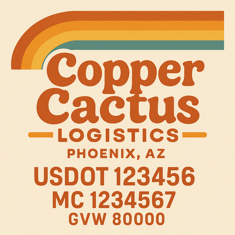 Custom Truck Door USDOT Lettering Decal Sticker Signs With DOT, MC, GVW, KYU, CA Lettering (Set of 2)