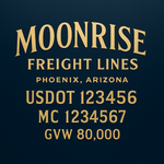Custom Truck Door USDOT Lettering Decal Sticker Signs With DOT, MC, GVW, KYU, CA Lettering (Set of 2)