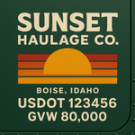 Custom Truck Door USDOT Lettering Decal Sticker Signs With DOT, MC, GVW, KYU, CA Lettering (Set of 2)