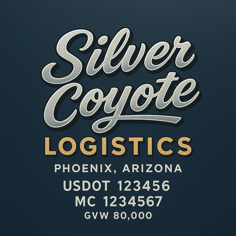 Custom Truck Door USDOT Lettering Decal Sticker Signs With DOT, MC, GVW, KYU, CA Lettering (Set of 2)
