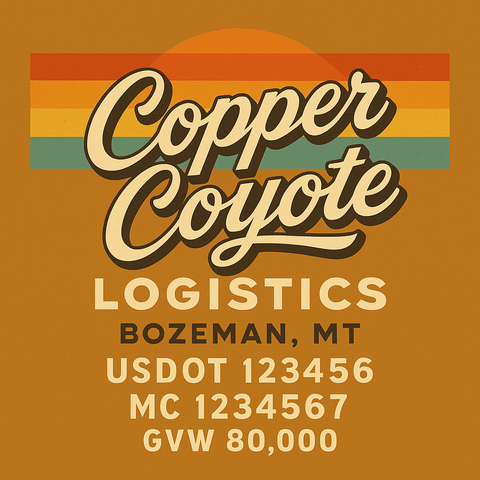 Custom Truck Door USDOT Lettering Decal Sticker Signs With DOT, MC, GVW, KYU, CA Lettering (Set of 2)