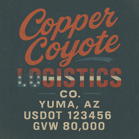 Custom Truck Door USDOT Lettering Decal Sticker Signs With DOT, MC, GVW, KYU, CA Lettering (Set of 2)