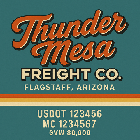 Custom Truck Door USDOT Lettering Decal Sticker Signs With DOT, MC, GVW, KYU, CA Lettering (Set of 2)