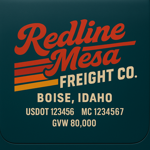 Custom Truck Door USDOT Lettering Decal Sticker Signs With DOT, MC, GVW, KYU, CA Lettering (Set of 2)