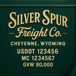 Custom Truck Door USDOT Lettering Decal Sticker Signs With DOT, MC, GVW, KYU, CA Lettering (Set of 2)