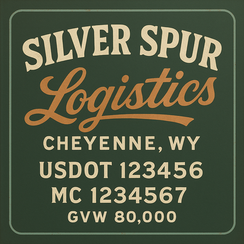 Custom Truck Door USDOT Lettering Decal Sticker Signs With DOT, MC, GVW, KYU, CA Lettering (Set of 2)