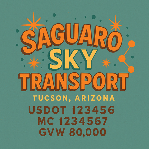 Custom Truck Door USDOT Lettering Decal Sticker Signs With DOT, MC, GVW, KYU, CA Lettering (Set of 2)