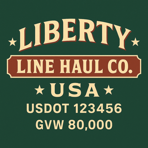Custom Truck Door USDOT Lettering Decal Sticker Signs With DOT, MC, GVW, KYU, CA Lettering (Set of 2)