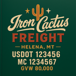 Custom Truck Door USDOT Lettering Decal Sticker Signs With DOT, MC, GVW, KYU, CA Lettering (Set of 2)
