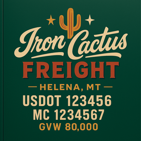 Custom Truck Door USDOT Lettering Decal Sticker Signs With DOT, MC, GVW, KYU, CA Lettering (Set of 2)