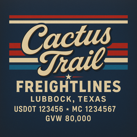 Custom Truck Door USDOT Lettering Decal Sticker Signs With DOT, MC, GVW, KYU, CA Lettering (Set of 2)
