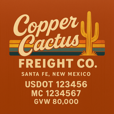 Custom Truck Door USDOT Lettering Decal Sticker Signs With DOT, MC, GVW, KYU, CA Lettering (Set of 2)