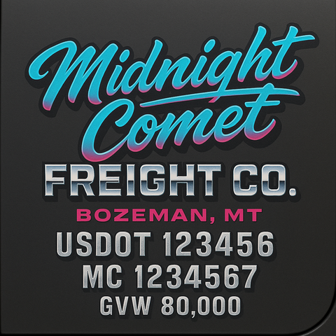 Custom Truck Door USDOT Lettering Decal Sticker Signs With DOT, MC, GVW, KYU, CA Lettering (Set of 2)