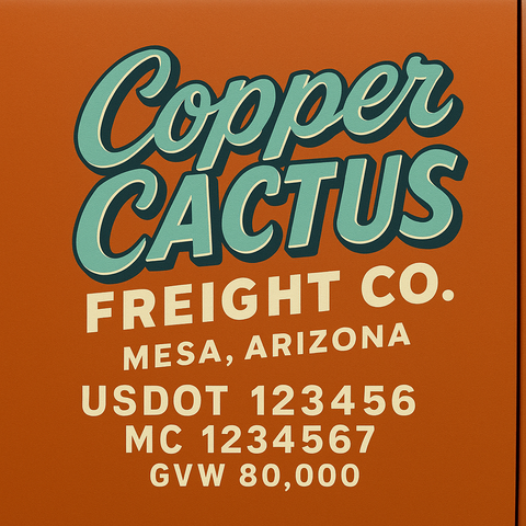 Custom Truck Door USDOT Lettering Decal Sticker Signs With DOT, MC, GVW, KYU, CA Lettering (Set of 2)
