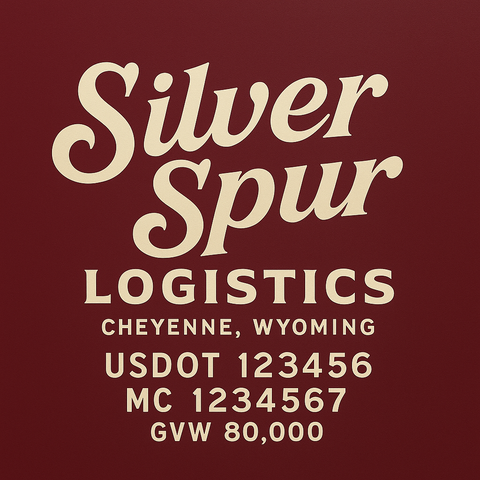 Custom Truck Door USDOT Lettering Decal Sticker Signs With DOT, MC, GVW, KYU, CA Lettering (Set of 2)