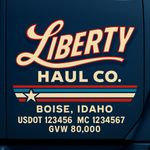 Custom Truck Door USDOT Lettering Decal Sticker Signs With DOT, MC, GVW, KYU, CA Lettering (Set of 2)