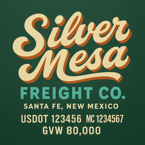 Custom Truck Door USDOT Lettering Decal Sticker Signs With DOT, MC, GVW, KYU, CA Lettering (Set of 2)