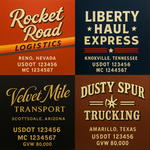 Custom Truck Door USDOT Lettering Decal Sticker Signs With DOT, MC, GVW, KYU, CA Lettering (Set of 2)
