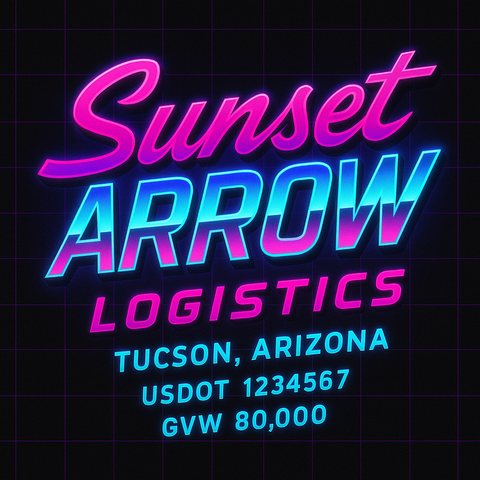 Custom Truck Door USDOT Lettering Decal Sticker Signs With DOT, MC, GVW, KYU, CA Lettering (Set of 2)