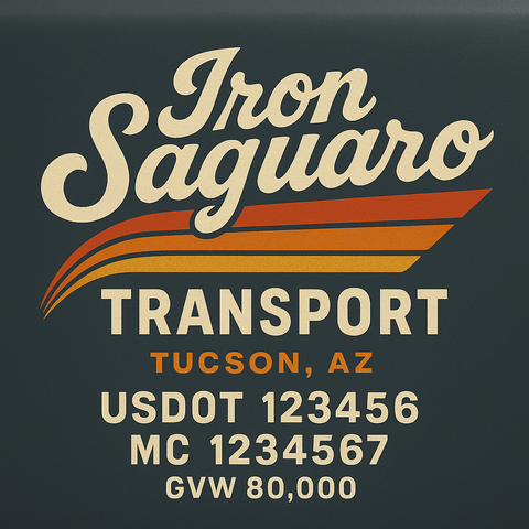 Custom Truck Door USDOT Lettering Decal Sticker Signs With DOT, MC, GVW, KYU, CA Lettering (Set of 2)
