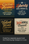 Custom Truck Door USDOT Lettering Decal Sticker Signs With DOT, MC, GVW, KYU, CA Lettering (Set of 2)