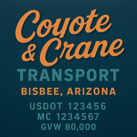 Custom Truck Door USDOT Lettering Decal Sticker Signs With DOT, MC, GVW, KYU, CA Lettering (Set of 2)