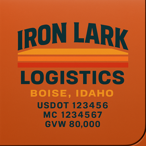 Custom Truck Door USDOT Lettering Decal Sticker Signs With DOT, MC, GVW, KYU, CA Lettering (Set of 2)