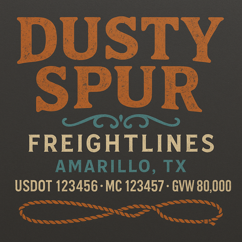 Custom Truck Door USDOT Lettering Decal Sticker Signs With DOT, MC, GVW, KYU, CA Lettering (Set of 2)