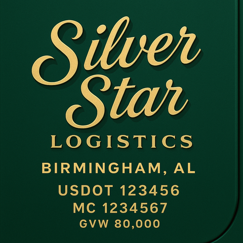 Custom Truck Door USDOT Lettering Decal Sticker Signs With DOT, MC, GVW, KYU, CA Lettering (Set of 2)