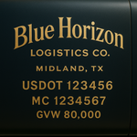 Custom Truck Door USDOT Lettering Decal Sticker Signs With DOT, MC, GVW, KYU, CA Lettering (Set of 2)