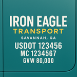 Custom Truck Door USDOT Lettering Decal Sticker Signs With DOT, MC, GVW, KYU, CA Lettering (Set of 2)