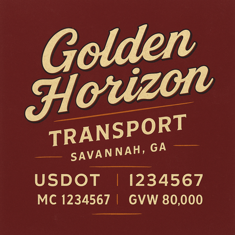 Custom Truck Door USDOT Lettering Decal Sticker Signs With DOT, MC, GVW, KYU, CA Lettering (Set of 2)